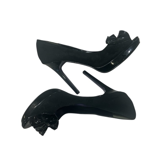 David Dixon Black Genuine Leather Peep-Toe Heels Size 39 (8.5–9) - Picture 7 of 9